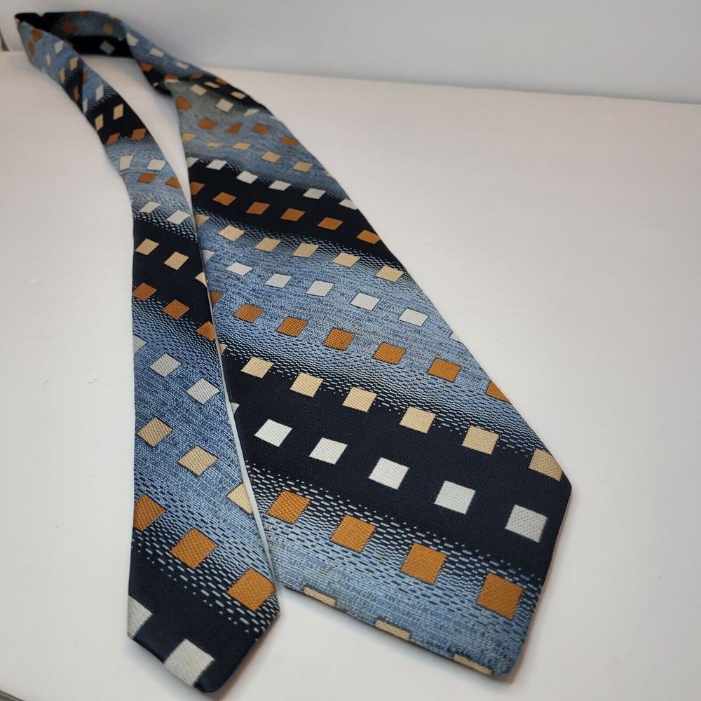 Unbranded, Blue Checked‎ Polyester Vintage Tie